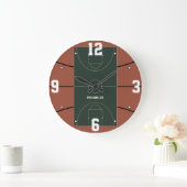 Basketball Court Design Sports Fan Home Decor Gift ラージ壁時計 (ホーム)