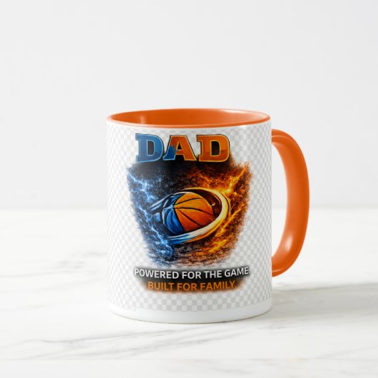 Basketball Dad Mug – Charged for the Game, Driven  マグカップ (正面右)