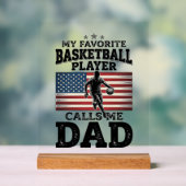 Basketball Dad Patriotic Vintage Engraving T-Shirt アクリルサイン (ニュートラル)