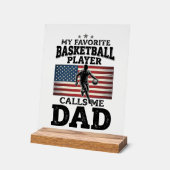 Basketball Dad Patriotic Vintage Engraving T-Shirt アクリルサイン (傾斜)
