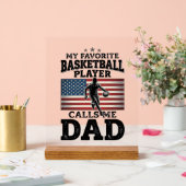 Basketball Dad Patriotic Vintage Engraving T-Shirt アクリルサイン (ウェディング)