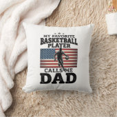 Basketball Dad Patriotic Vintage Engraving T-Shirt クッション (ブランケット)