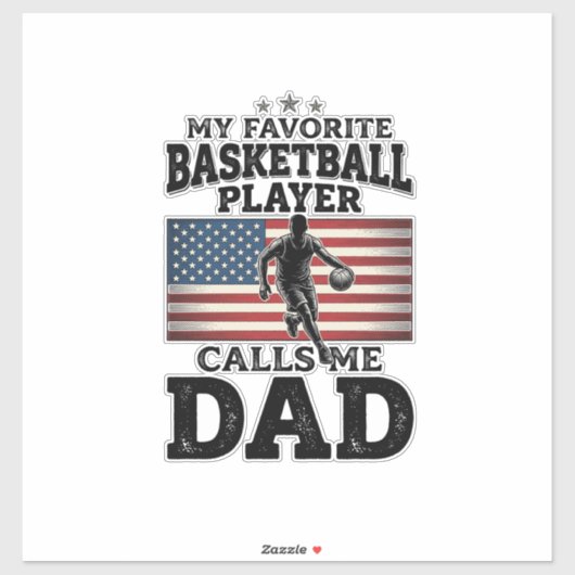 Basketball Dad Patriotic Vintage Engraving T-Shirt シール (シート)