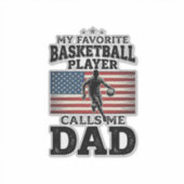 Basketball Dad Patriotic Vintage Engraving T-Shirt シール (正面)