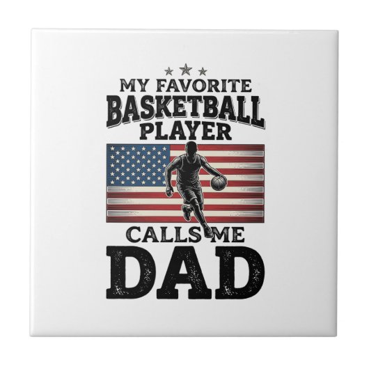 Basketball Dad Patriotic Vintage Engraving T-Shirt タイル (正面)