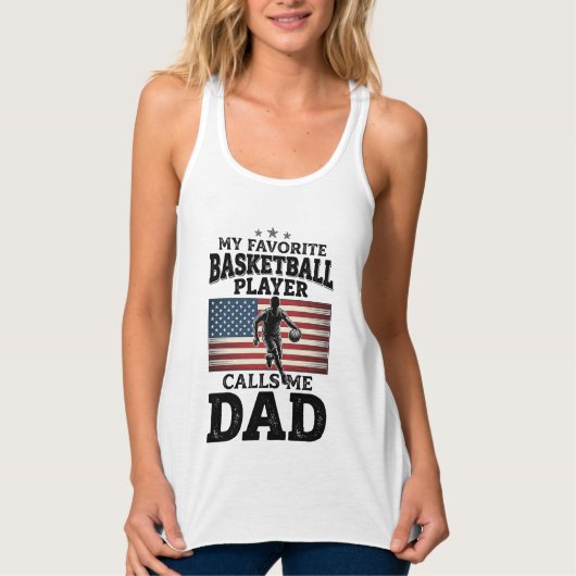 Basketball Dad Patriotic Vintage Engraving T-Shirt タンクトップ (正面)