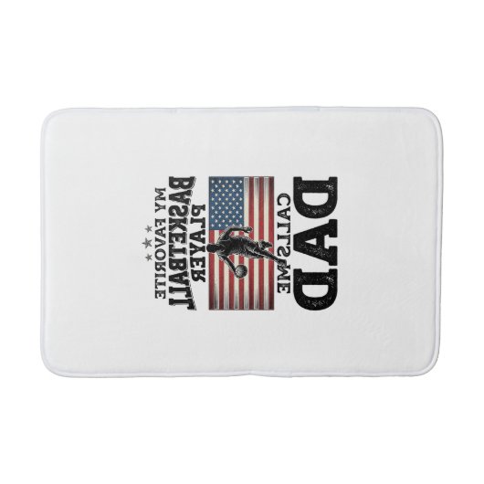 Basketball Dad Patriotic Vintage Engraving T-Shirt バスマット (正面)