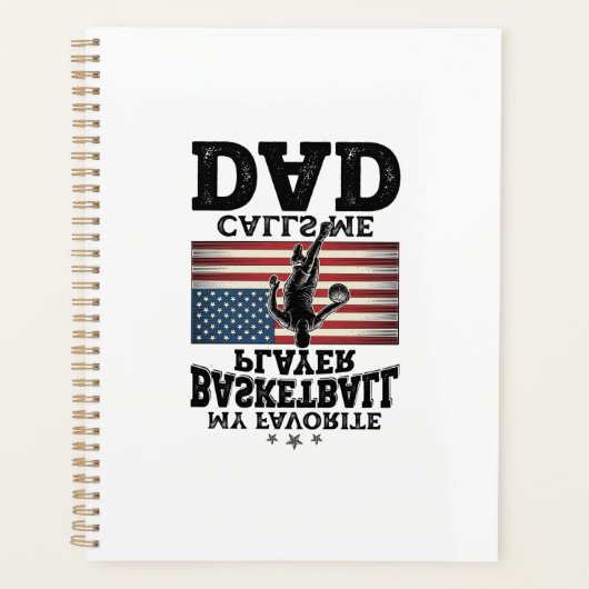 Basketball Dad Patriotic Vintage Engraving T-Shirt プランナー手帳 (正面)