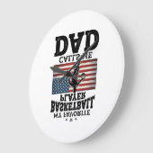 Basketball Dad Patriotic Vintage Engraving T-Shirt ラージ壁時計 (傾斜)