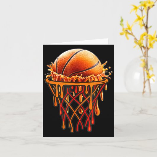 Basketball Drip Graphic, Basketball Funny Bruh Gif カード (黄色い花)
