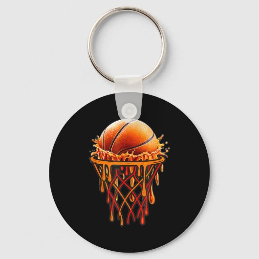 Basketball Drip Graphic, Basketball Funny Bruh Gif キーホルダー (正面)