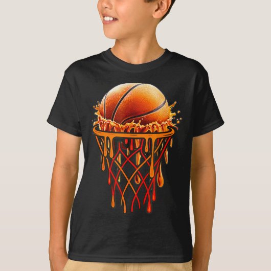 Basketball Drip Graphic, Basketball Funny Bruh Gif Tシャツ (正面)