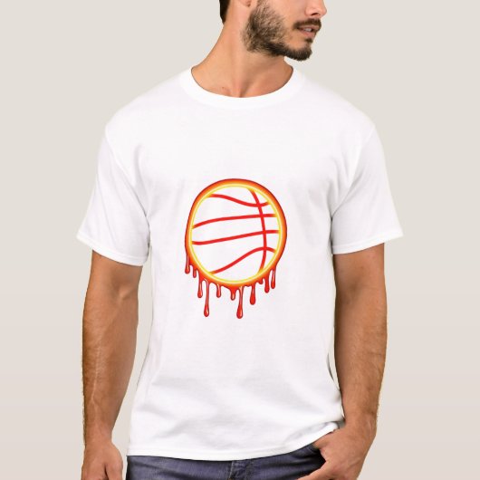 Basketball Drip Neon Basketball Graphics  Tシャツ (正面)