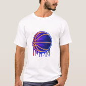 Basketball Drip Neon Basketball Graphics Tシャツ (正面)