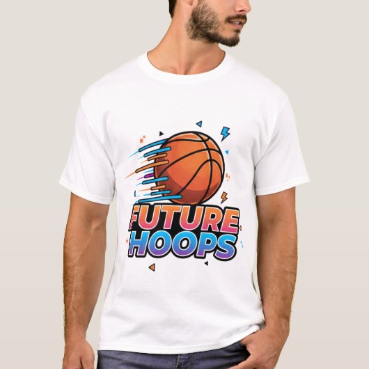 Basketball Drip Neon Basketball Graphics  Tシャツ (正面)