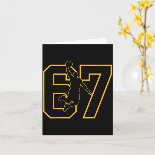 Basketball Drip Number 67 Basketball Player  カード (黄色い花)