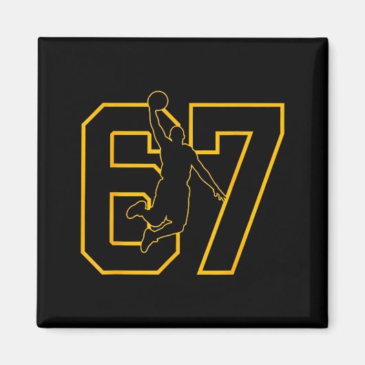 Basketball Drip Number 67 Basketball Player  マグネット (正面)
