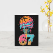 Basketball Drip Number 67 Player 67th Birthday Ice カード (黄色い花)