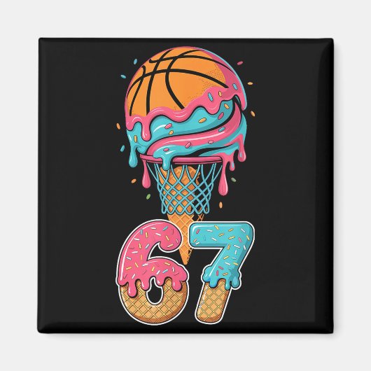 Basketball Drip Number 67 Player 67th Birthday Ice マグネット (正面)