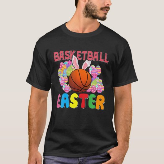 Basketball Easter Happy Easter Day Funny Basketbal Tシャツ (正面)