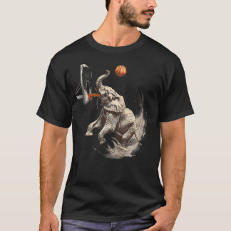 Basketball Elephant Artwork Slam Dunk Basketball H Tシャツ