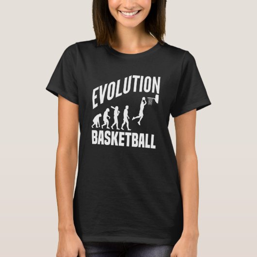 Basketball Evolution From Monkey To Men BBall Dunk Tシャツ (正面)