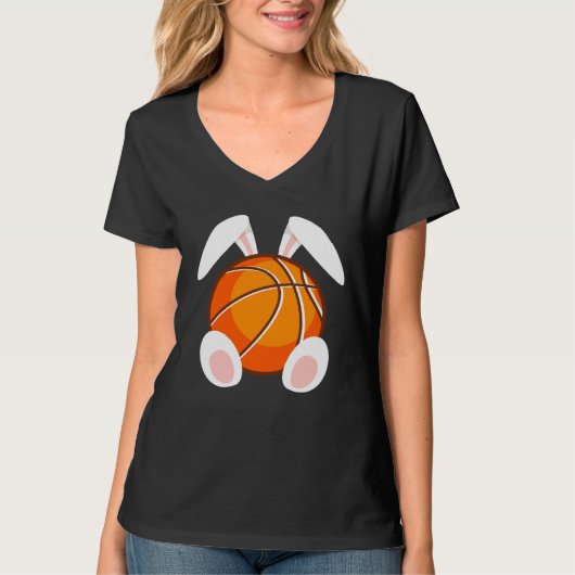 Basketball fans Easter Bunny Happy Easter Basketba Tシャツ (正面)