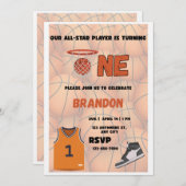 Basketball First Birthday Invitation | All Star 招待状 (正面/裏面)