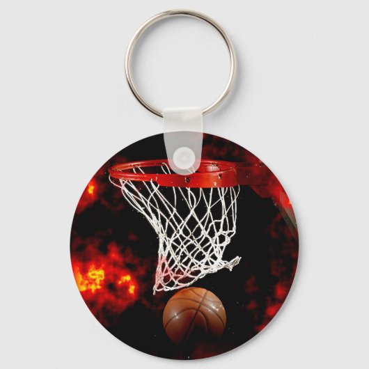 Basketball & Flames Keychains キーホルダー (正面)