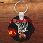 Basketball & Flames Keychains キーホルダー (正面)