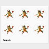 Basketball Frog large round white stickers ラウンドシール (シート)