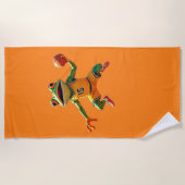 Basketball Frog orange beach towel ビーチタオル (正面)