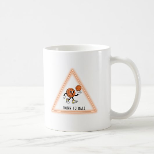 Basketball Funny and Cute Design コーヒーマグカップ (右)