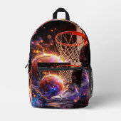 Basketball Galaxy Style プリントバックパック (正面)