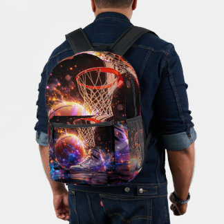 Basketball Galaxy Style プリントバックパック