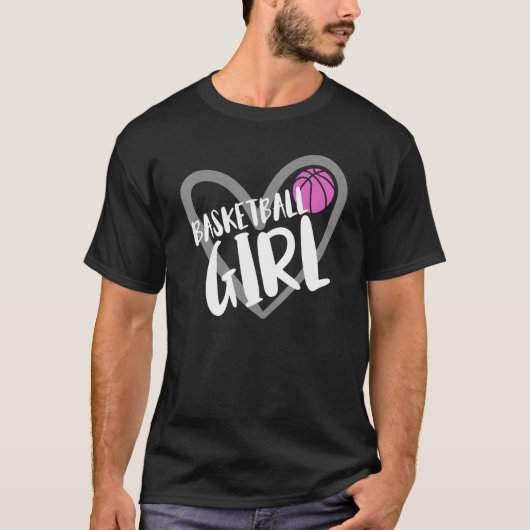 Basketball Girl Heart Tシャツ (正面)