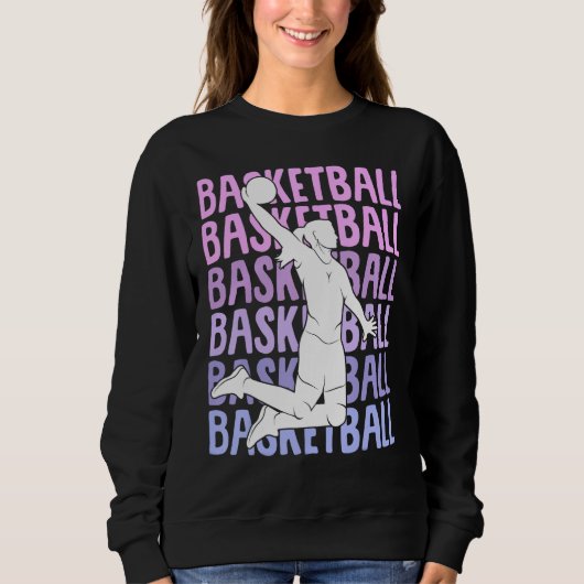 Basketball Girl Women Kids スウェットシャツ (正面)