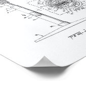 Basketball Goal 1961 Patent Art White Paper ポスター (角)