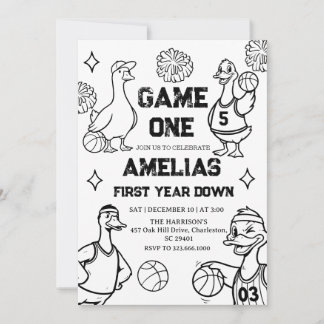Basketball Goose 1st Birthday American Sports  招待状