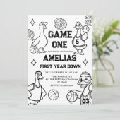 Basketball Goose 1st Birthday American Sports  招待状 (スタンド正面)