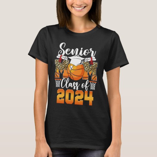 Basketball Graduation Senior Mom 2024 Class Of 202 Tシャツ (正面)