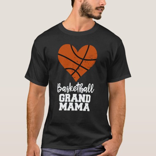 Basketball Grandmama Basketball Heart Grandma Tシャツ (正面)