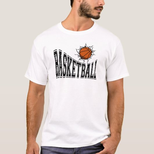 Basketball Graphic T Shirt With Crashing Ball Desi Tシャツ (正面)