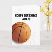 Basketball Happy Birthday Card Sports Funny カード (黄色い花)