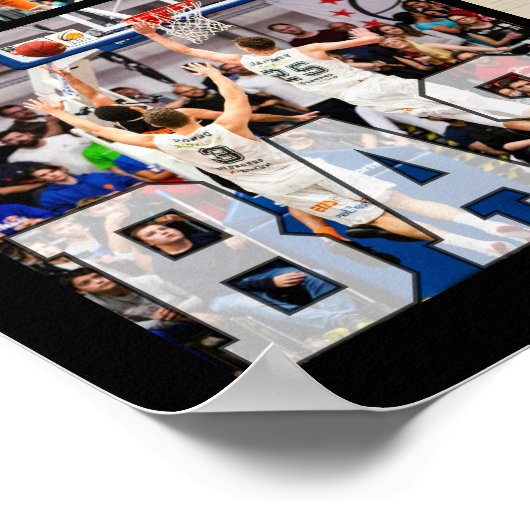 Basketball High School Senior Night Photo Collage ポスター (角)