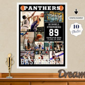 Basketball High School Senior Night Photo Collage ポスター