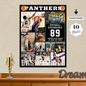 Basketball High School Senior Night Photo Collage ポスター