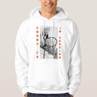 Basketball hoody with front and back quote    パーカ