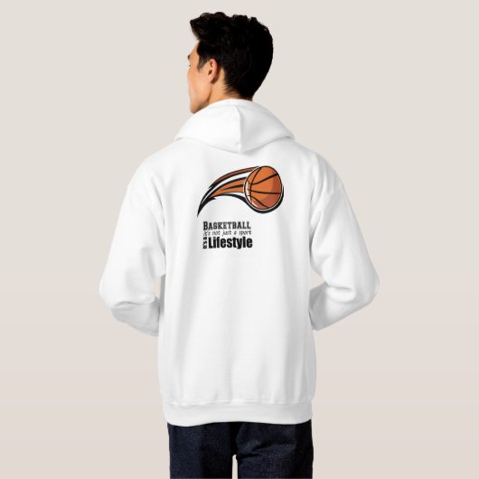 Basketball hoody with front and back quote パーカ (裏面フル)