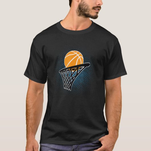 Basketball Hoop Dunking Basketballer Basketball Tシャツ (正面)